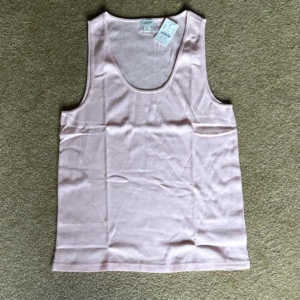 J. Crew Blush Pink Tank Top XL NWT ribbed